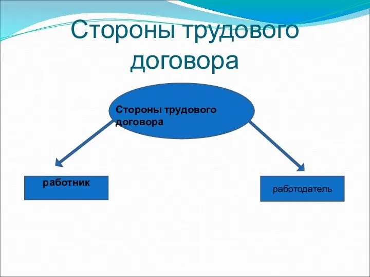 Стороны трудового договора работник работодатель