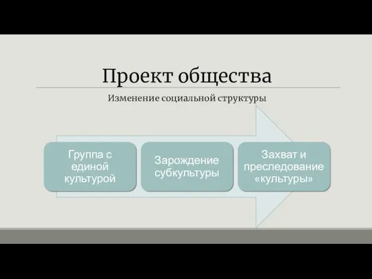 Проект общества Изменение социальной структуры