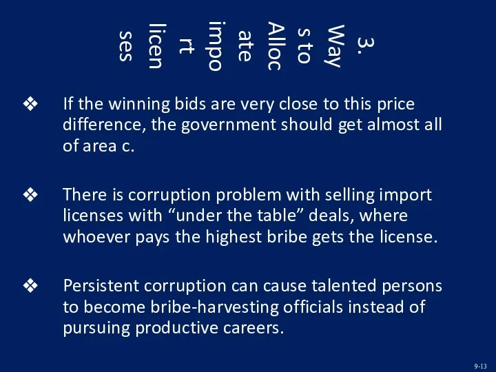 3. Ways to Allocate import licenses If the winning bids