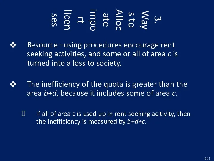 3. Ways to Allocate import licenses Resource –using procedures encourage