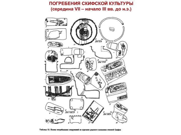 ПОГРЕБЕНИЯ СКИФСКОЙ КУЛЬТУРЫ (середина VII – начало III вв. до н.э.)