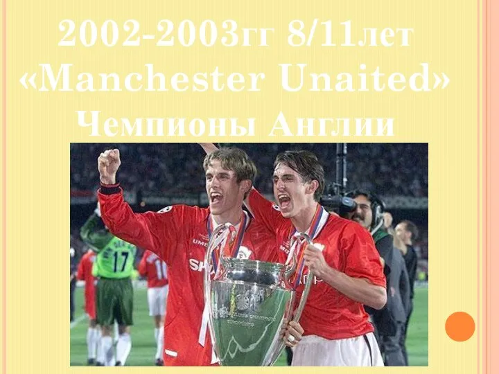 2002-2003гг 8/11лет «Manchester Unaited» Чемпионы Англии