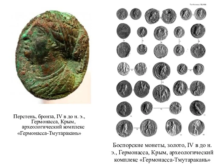 Боспорские монеты, золото, IV в до н. э., Гермонасса, Крым,