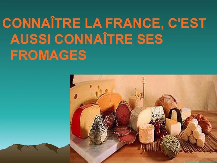 CONNAÎTRE LA FRANCE, C'EST AUSSI CONNAÎTRE SES FROMAGES