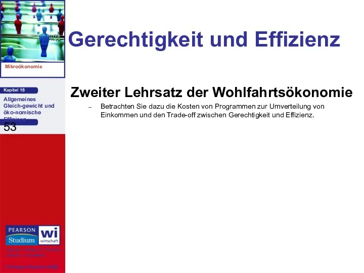 Gerechtigkeit und Effizienz Zweiter Lehrsatz der Wohlfahrtsökonomie Betrachten Sie dazu die Kosten von