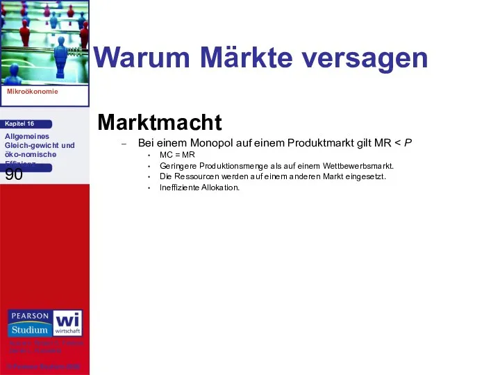 Warum Märkte versagen Marktmacht Bei einem Monopol auf einem Produktmarkt