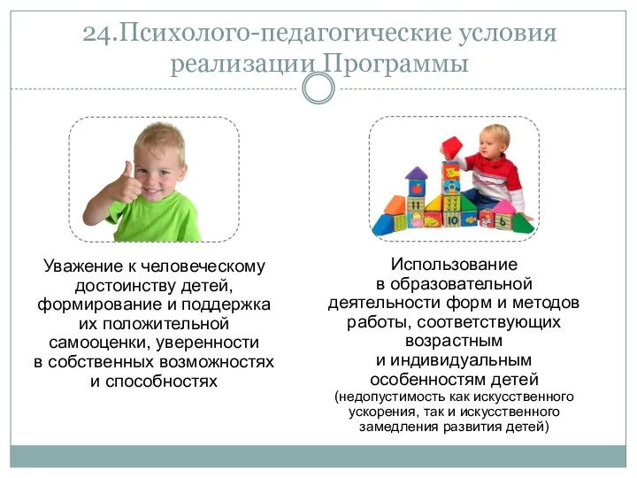 24.Психолого-педагогические условия реализации Программы