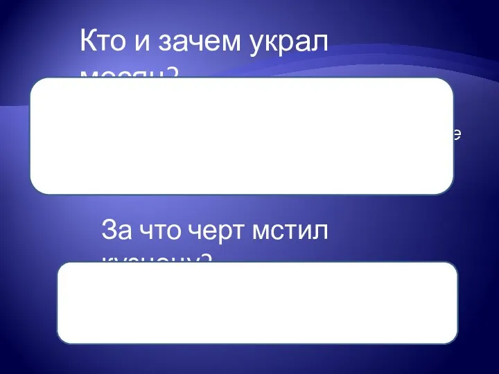 Черт, чтобы устроить мелкую пакость кузнецу Вакуле: по темноте Чуб