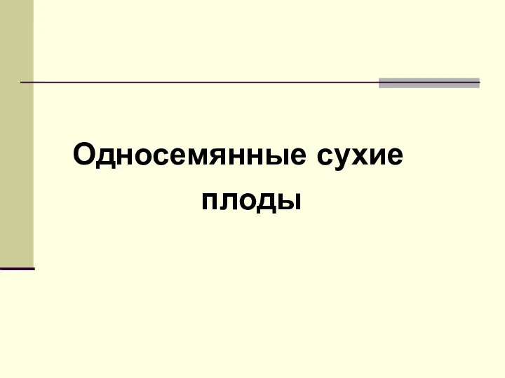 Односемянные сухие плоды