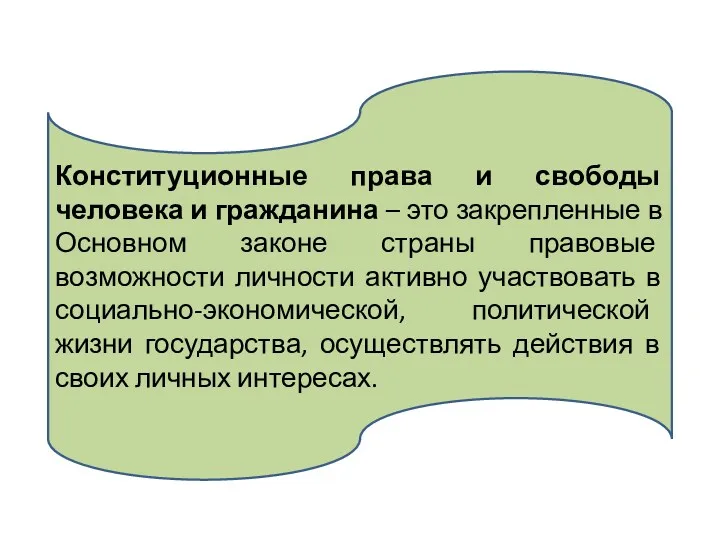 Конституционные права и свободы человека и гражданина – это закрепленные