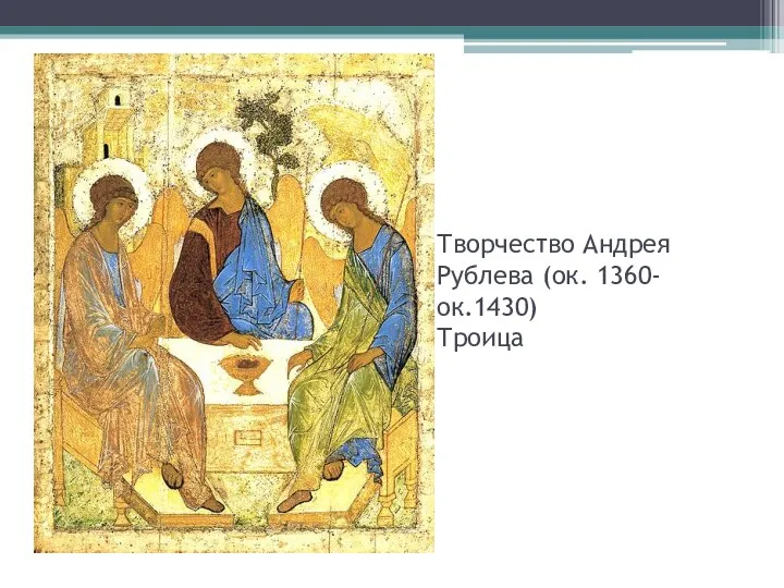 Творчество Андрея Рублева (ок. 1360-ок.1430) Троица