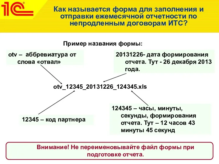 Как называется форма для заполнения и отправки ежемесячной отчетности по