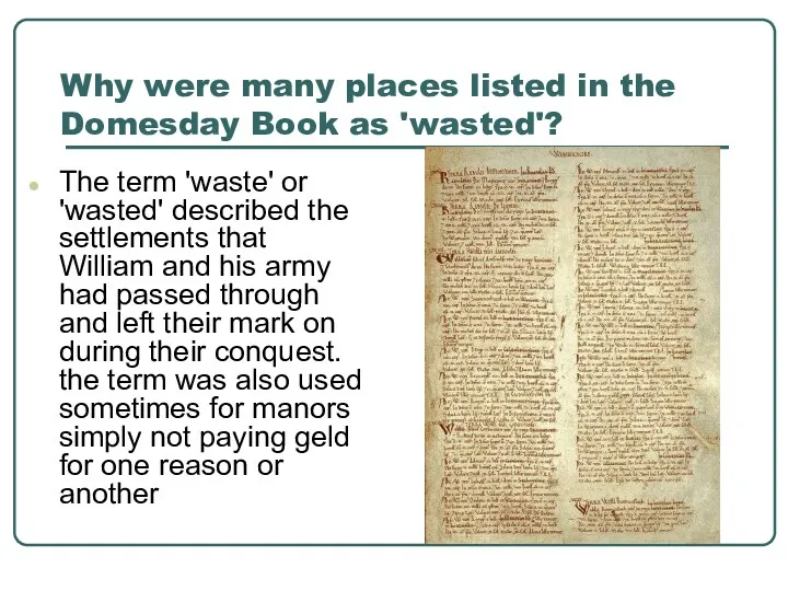 Why were many places listed in the Domesday Book as