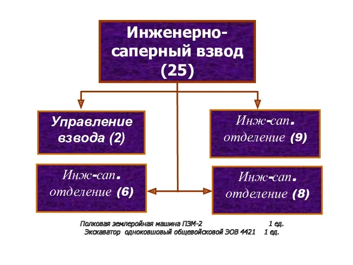 Инж-сап. отделение (6) Инженерно-саперный взвод (25) Управление взвода (2) Инж-сап.