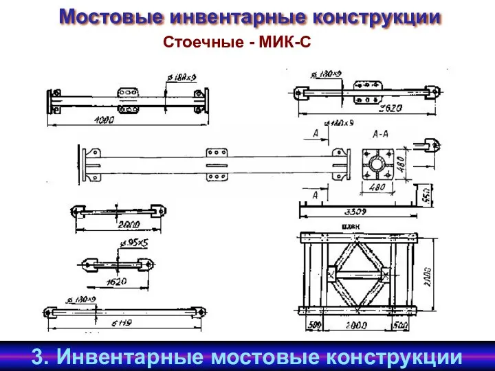 Мостовые инвентарные конструкции Стоечные - МИК-С 3. Инвентарные мостовые конструкции