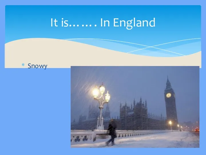 Snowy It is……. In England