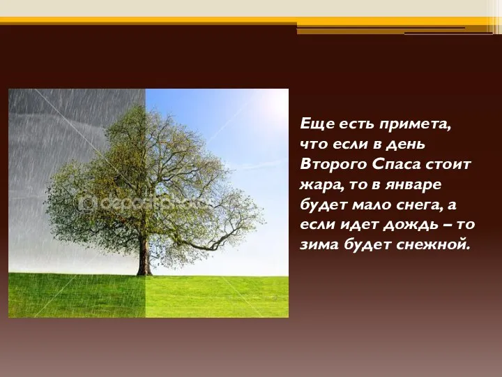 Еще есть примета, что если в день Второго Спаса стоит