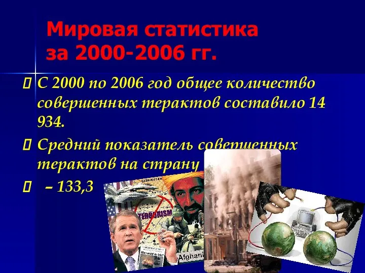 Мировая статистика за 2000-2006 гг. С 2000 по 2006 год