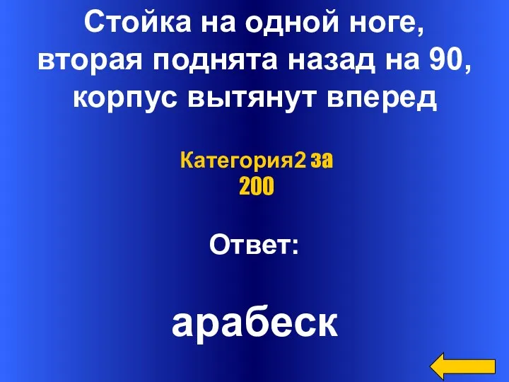 Стойка на одной ноге, вторая поднята назад на 90, корпус