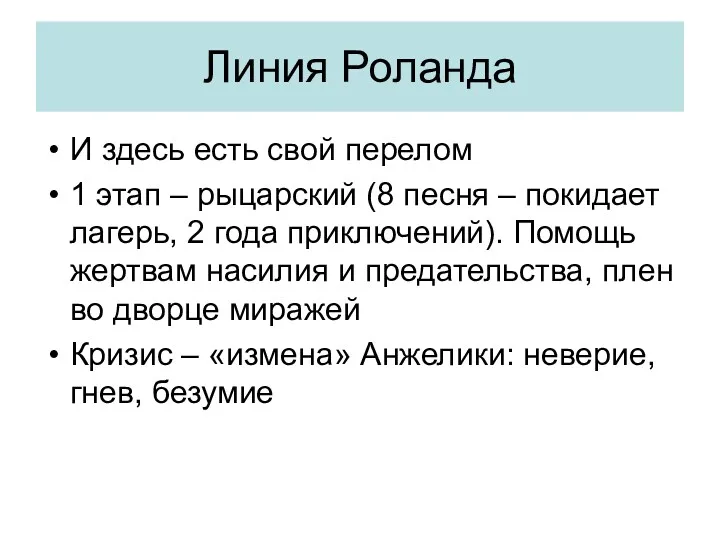 Линия Роланда И здесь есть свой перелом 1 этап –