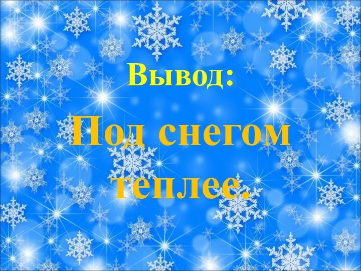 Вывод: Под снегом теплее.