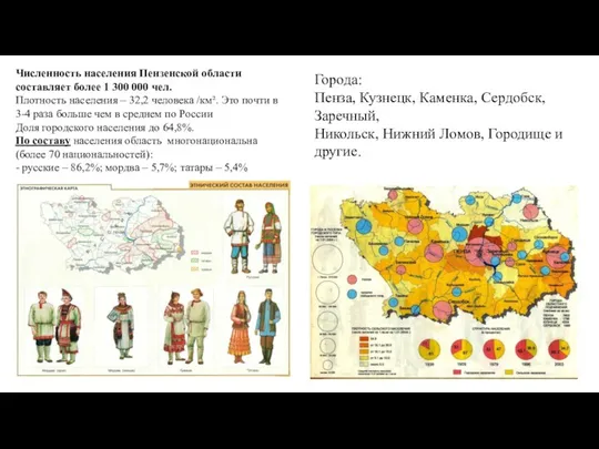 Численность населения Пензенской области составляет более 1 300 000 чел.