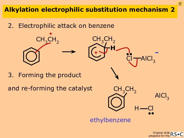 Alkylation electrophilic substitution mechanism 2 2. Electrophilic attack on benzene