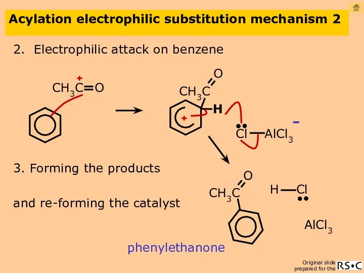 Acylation electrophilic substitution mechanism 2 2. Electrophilic attack on benzene