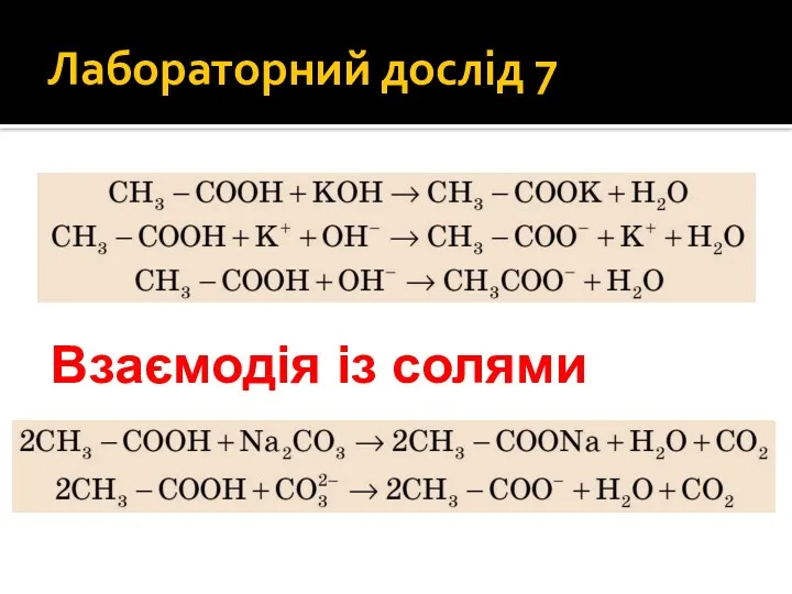 Лабораторний дослід 7 Взаємодія із солями