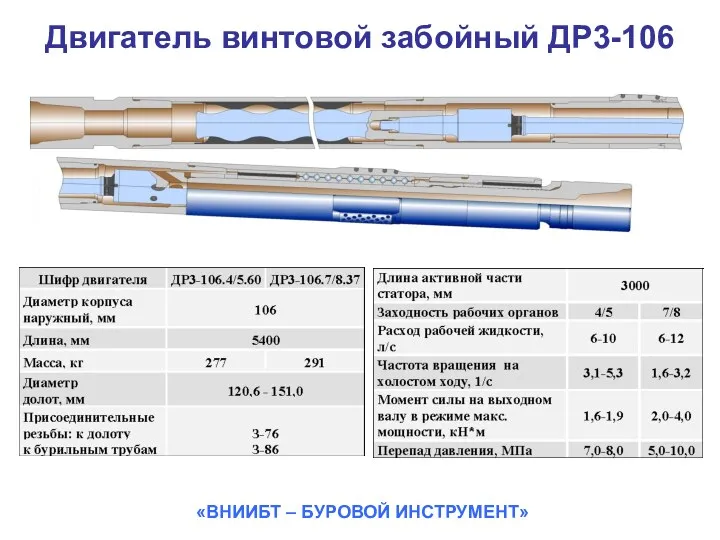 «ВНИИБТ – БУРОВОЙ ИНСТРУМЕНТ» Двигатель винтовой забойный ДР3-106