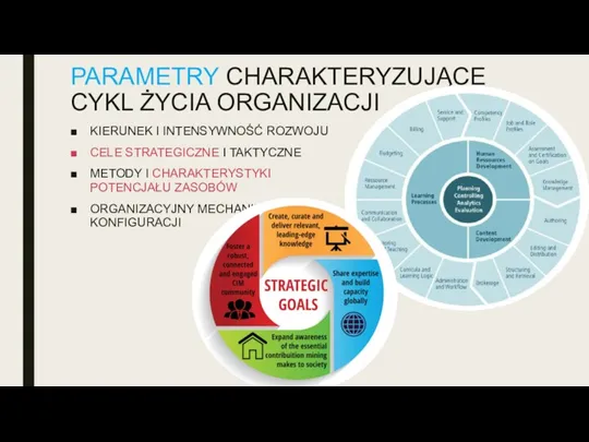 PARAMETRY CHARAKTERYZUJĄCE CYKL ŻYCIA ORGANIZACJI KIERUNEK I INTENSYWNOŚĆ ROZWOJU CELE