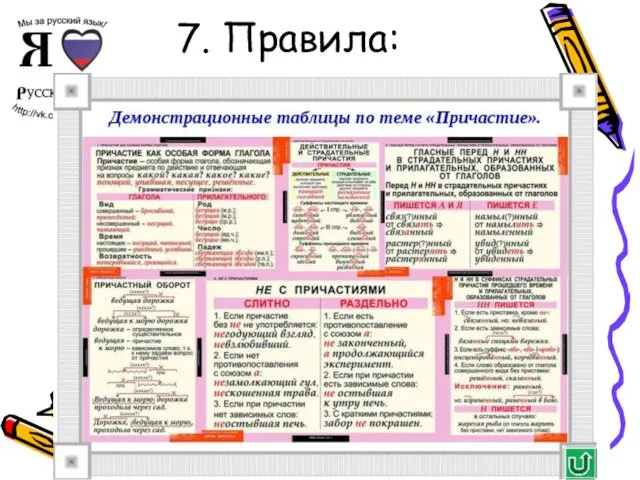 7. Правила: