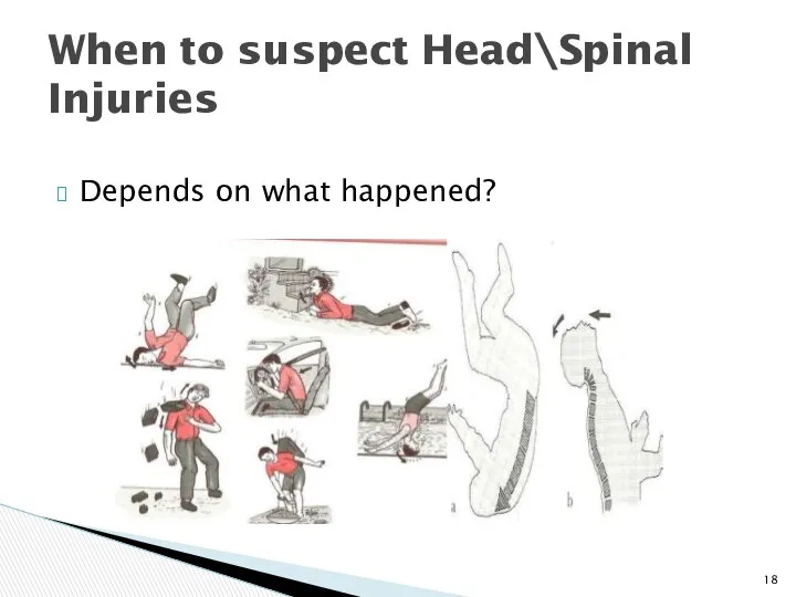 Depends on what happened? When to suspect Head\Spinal Injuries