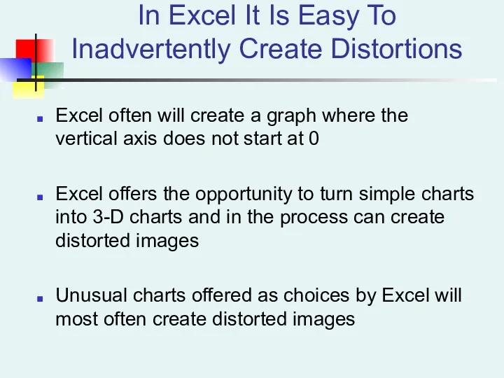 In Excel It Is Easy To Inadvertently Create Distortions Excel