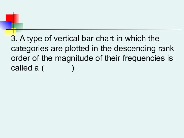 3. A type of vertical bar chart in which the