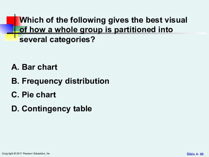 Slide 4- Copyright © 2011 Pearson Education, Inc. Which of