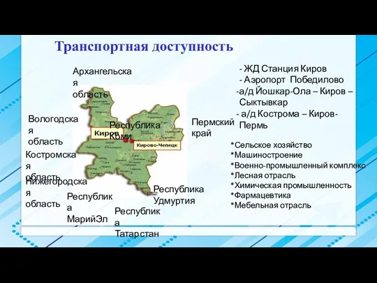 Пермский край Республика Удмуртия Республика Татарстан Республика МарийЭл Нижегородская область Костромская область Вологодская