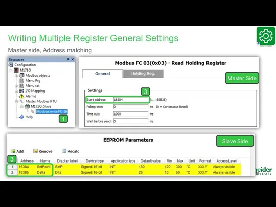 Page Confidential Property of Schneider Electric | Writing Multiple Register