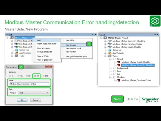 Page Confidential Property of Schneider Electric | Modbus Master Communication