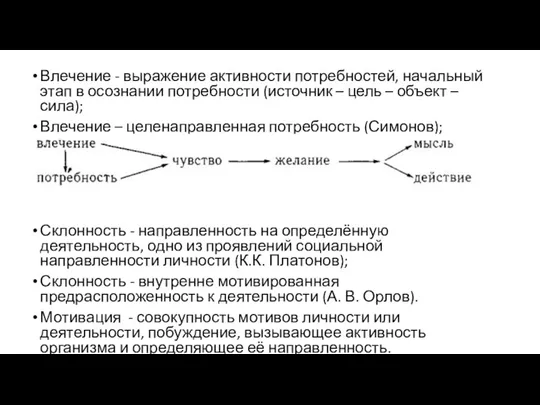 Влечение - выражение активности потребностей, начальный этап в осознании потребности