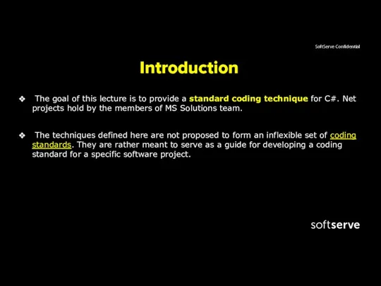 Introduction The goal of this lecture is to provide a