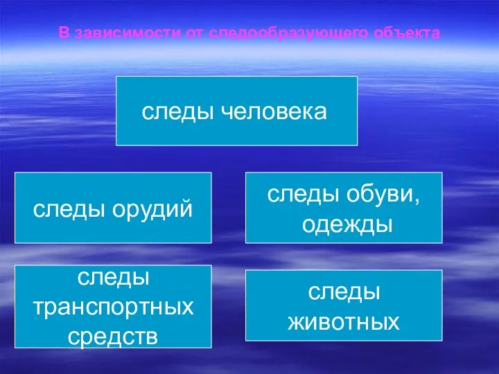 В зависимости от следообразующего объекта