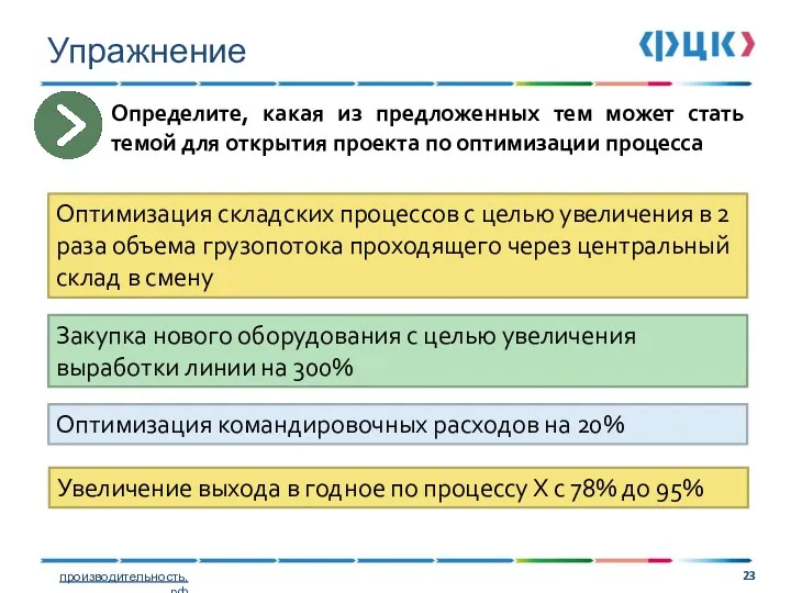 Упражнение Определите, какая из предложенных тем может стать темой для