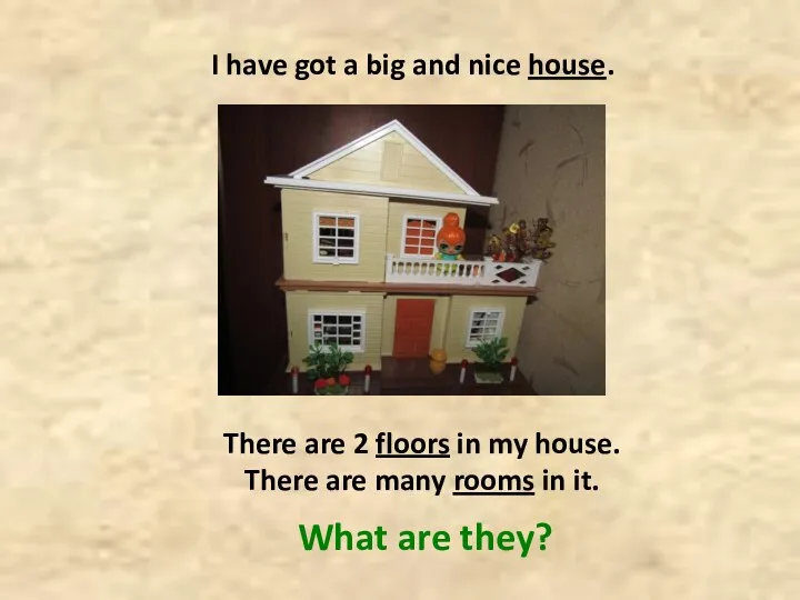 I have got a big and nice house. There are 2 floors in