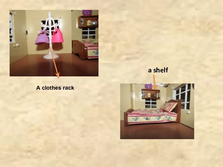 a shelf A clothes rack