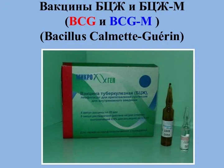 Вакцины БЦЖ и БЦЖ-М (BCG и BCG-М ) (Bacillus Calmette-Guérin)