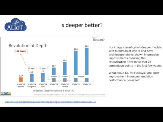 Is deeper better? For image classification deeper models with hundreds