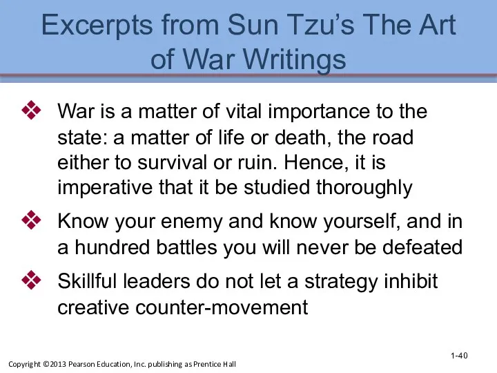 Excerpts from Sun Tzu’s The Art of War Writings War is a matter