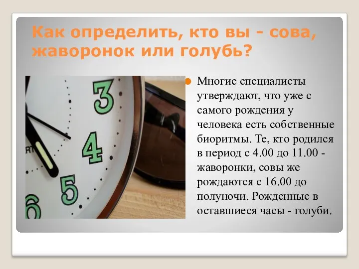 Как определить, кто вы - сова, жаворонок или голубь? Многие