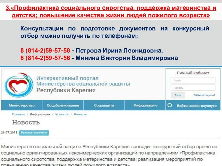 Консультации по подготовке документов на конкурсный отбор можно получить по